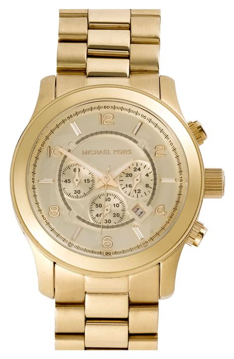 michael kors gold crystal mens watch|Michael Kors runway chronograph.